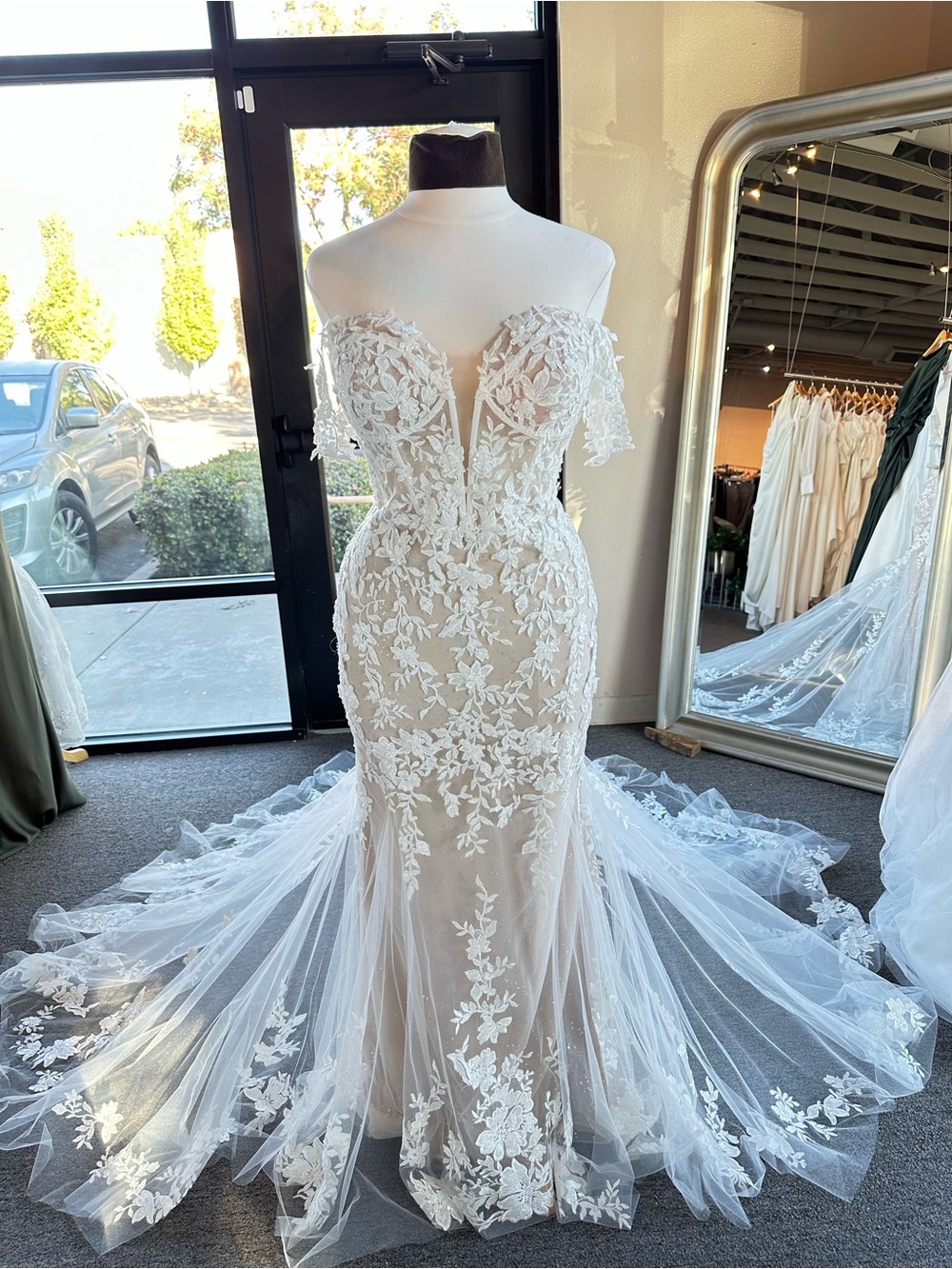 Promise - Blue by Enzoani: Ivory Lace Mermaid Wedding Dress